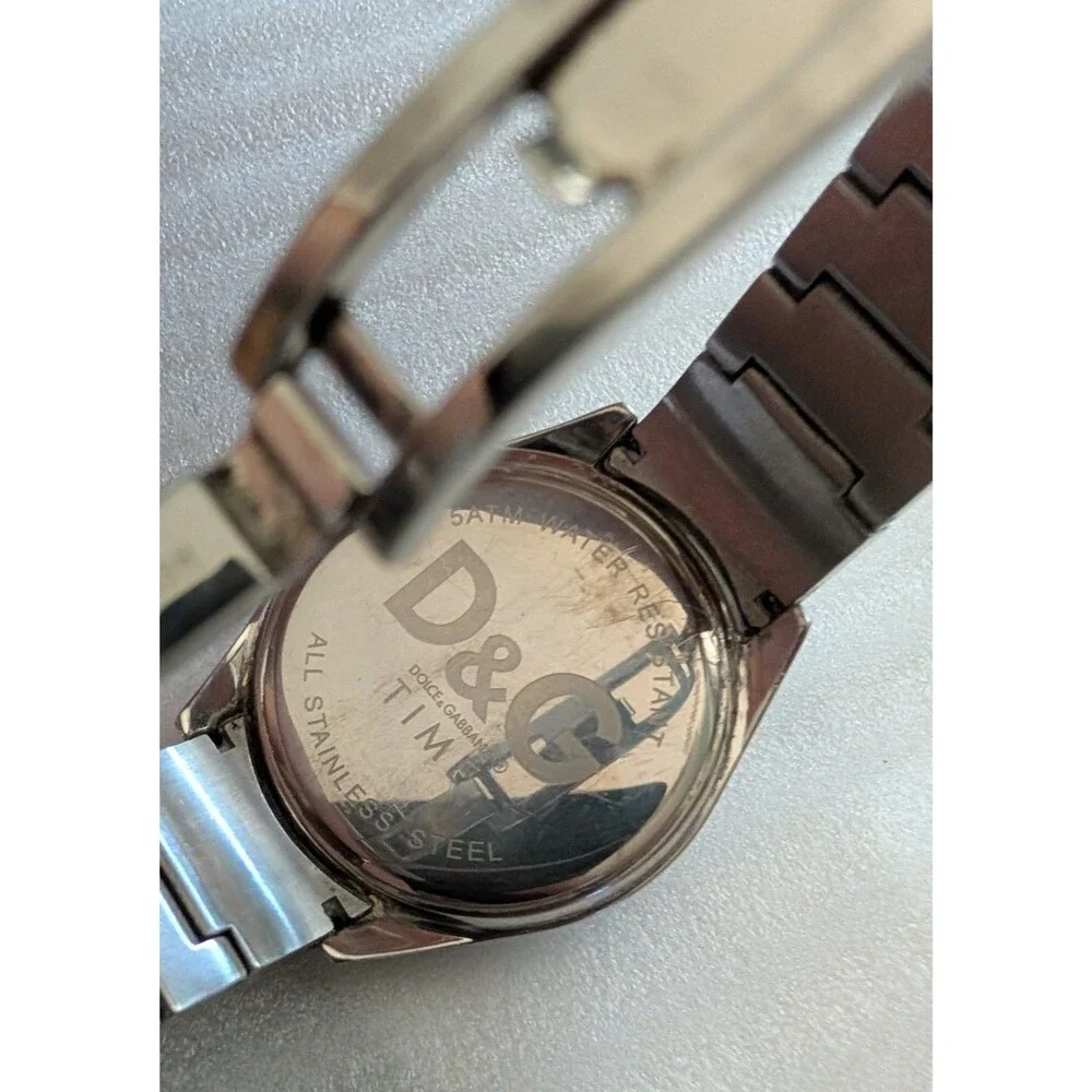 DOLCE & GABBANA DW0318 1187 Date Bangle Watch, White, Men's